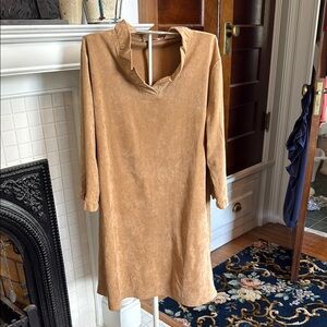 Aryeh Vegan suede ruffle neck dress. Worn twice.‎